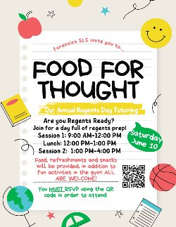 Food for Thought Regents Prep Flyer